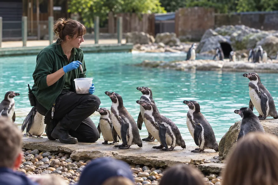 A keeper presenting a daily animal talk
